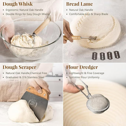 Sourdough Starter Kit, Banneton Bread Proofing Baskets Set, Sourdough Bread - Image 4