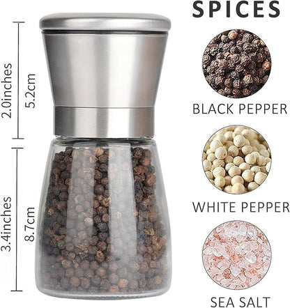 Gulex Pepper Grinder Pepper Mill, Salt Grinder Refillable, Adjustable, - Image 2