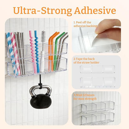 2 PACK Small Acrylic Straw Holder - Image 7