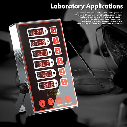 Commercial Kitchen Timer with 6 Channels, Professional LED Digital Timer - Image 3