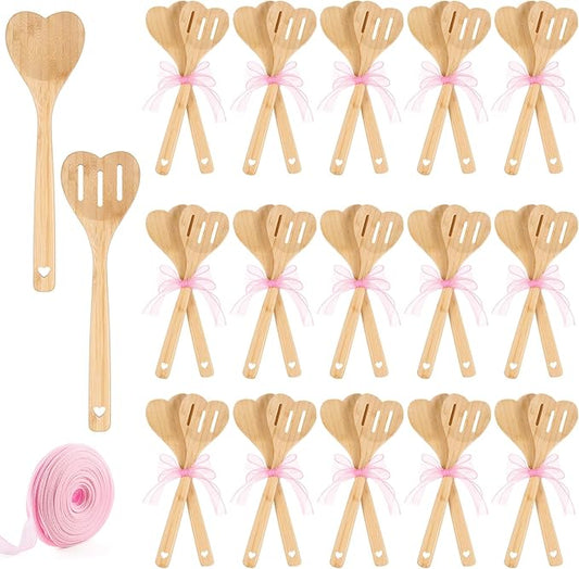 Reallnaive 24 Pcs Bamboo Spatula Wooden Kitchen Utensil Bulk 12''wood Spoon by Unknown