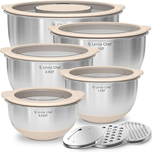 Mixing Bowles Set with Lids Set by UmiteChef
