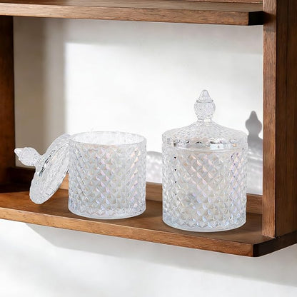 2 Pack Qtip Holder Thick Glass Apothecary Jars - Image 6