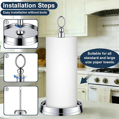 KASUNTO Paper Towel Holder Steel Paper Holder countertop，Black Paper Towel - Image 3
