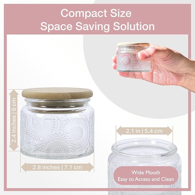 4 oz Mini Glass Jars with Airtight Bamboo Lids 24 pack, Decorative Small Food - Image 4