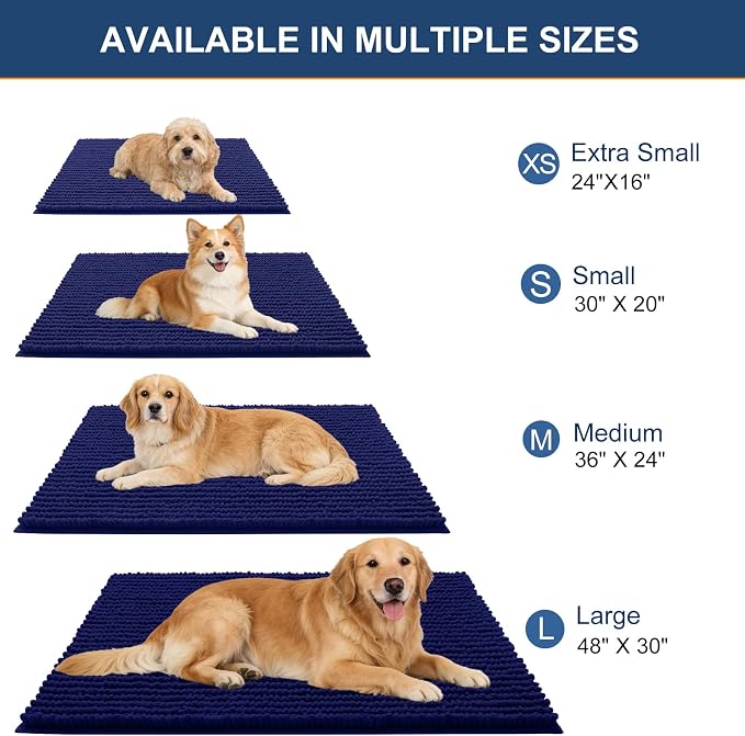 OLANLY Dog Door Mat for Muddy Paws 59x35, Ultra Absorbent Chenille Mud Doormat - Image 2
