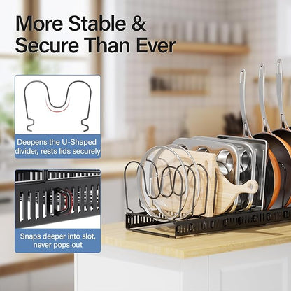 ORDORA Pots and Pans Organizer under Cabinet - Image 4