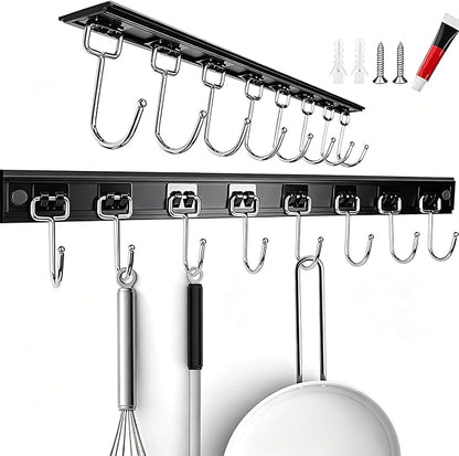 Cociat 2PCS Utensil Racks with 8 Hooks 17 Inch Kitchen Utensil Holders Hanging by Cociat
