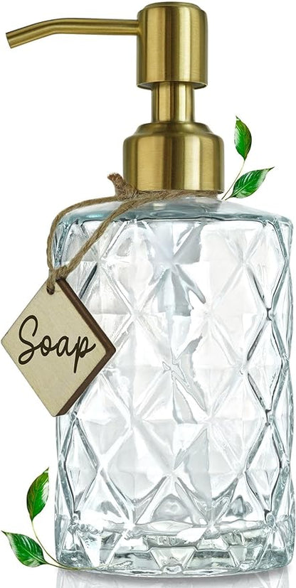 JASAI Diamond Design Glass Soap Dispenser by JASAIHOME