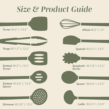 COOK WITH COLOR Silicone Cooking Utensils, Kitchen Utensil Set, Cooking Utensils - Image 6