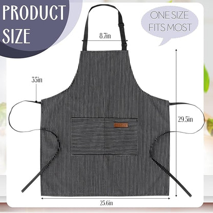 Handepo 12 Pcs Cotton Aprons for Women Men - Image 2