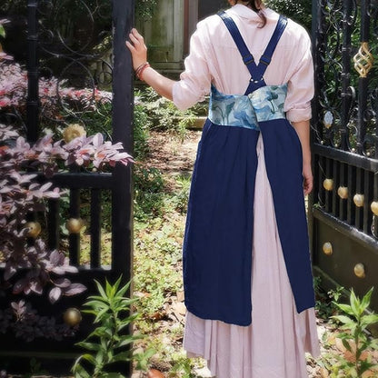 Uaussi Cotton Linen Apron Cross Back Work Apron - Image 3