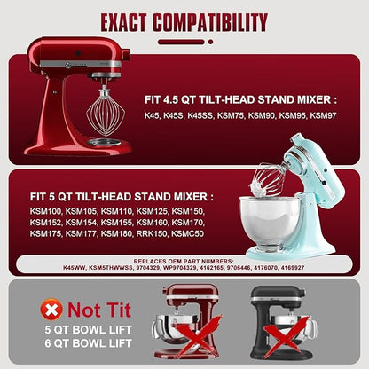Whole Stainless Steel K45WW Whisk Attachment - Image 2