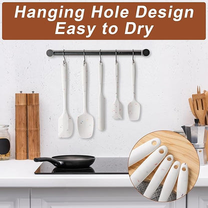 Silicone Spatula Set, 5 Piece Food Grade Rubber Spatulas - Image 4