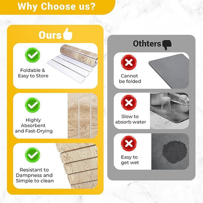 Dish Drying Mats, Large 24x16 Inch Diatomaceous Earth Drying Mat / - Image 5