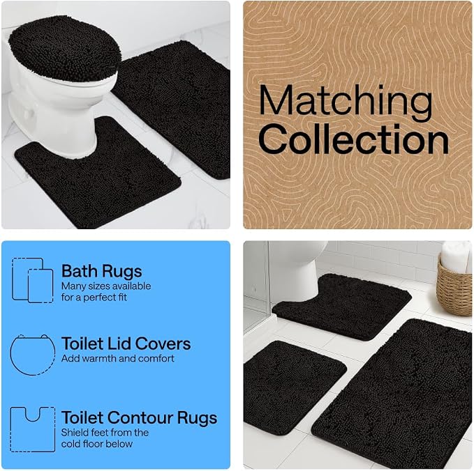 GORILLA GRIP Bath Rug Mat 48x24, Thick Soft Absorbent Chenille, Quick Dry - Image 8