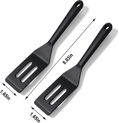 2 Pack Mini Silicone Spatula Set, Heat Resistant Small Thin Spatulas - Image 3
