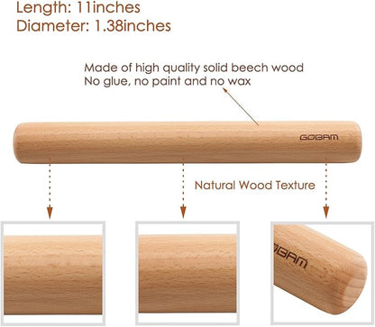 GOBAM Wood Rolling Pin, Small - Image 2