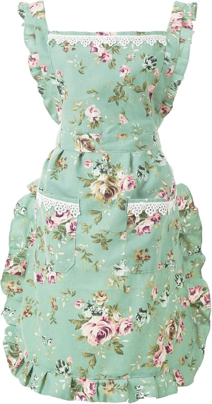 Funny Aprons for Women with Pockets, Kitchen Cooking Grilling Bbq Cute Chef by Aoomzoon
