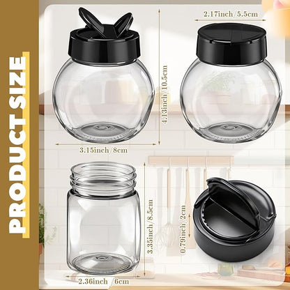 Zhehao 24 Pieces Plastic Spice Containers Plastic Spice Bottles Clear Reusable - Image 2