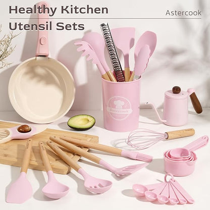 Astercook Kitchen Utensils set, 446°F Heat Resistant Food Grade Utensil Sets - Image 2
