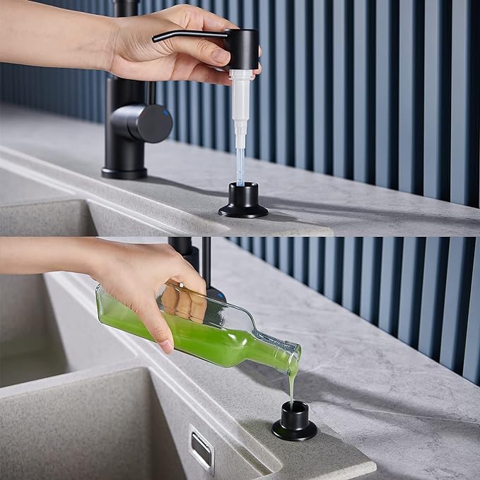 Soap Dispenser for Kitchen Sink Matte Black, Lotion Dispenser for Kitchen Sink - Image 4