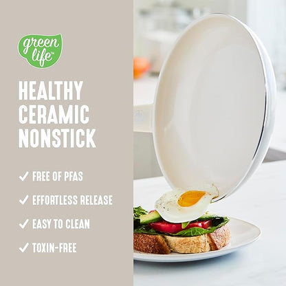 GreenLife Soft Grip 16 Piece Cookware Set, Non-Toxic PFAS-Free Ceramic Nonstick - Image 2
