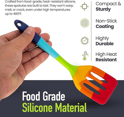 9-Piece Rainbow Silicone Spatula Set - Image 4