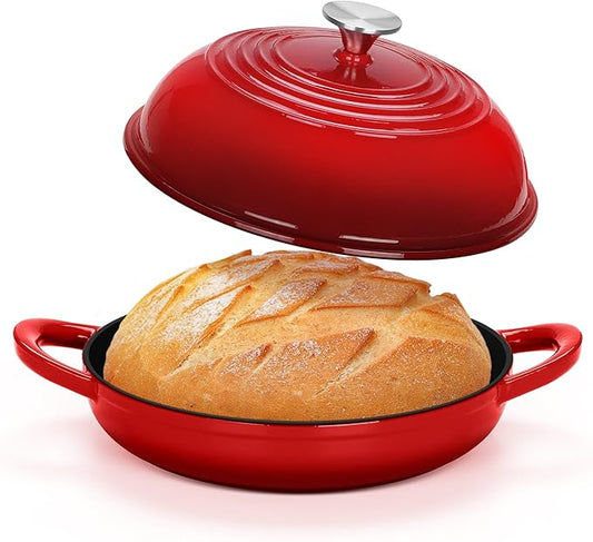 TeamFar Cast Iron Bread Dutch Oven, 6 Qt Enameled Dutch Oven Pot by TeamFar