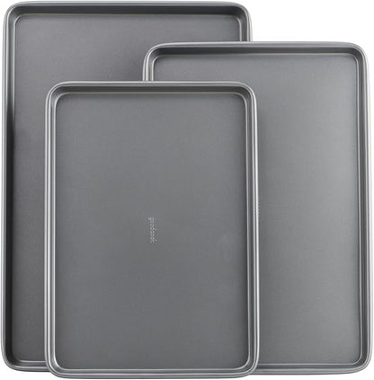 GoodCook Everyday Nonstick Baking Sheet Set, 3 Pack Includes Small Medium and by GoodCook