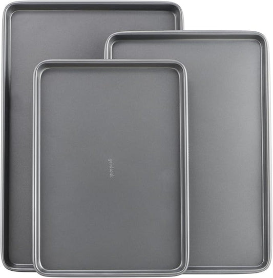 GoodCook Everyday Nonstick Baking Sheet Set, 3 Pack Includes Small Medium and by GoodCook