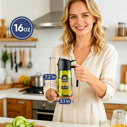 2 in 1 Olive Oil Sprayer for Cooking, 16 Oz Olive Oil Dispenser Bottle for - Image 6
