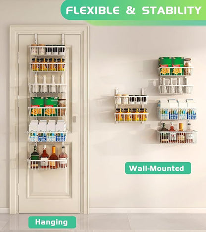 Mefirt 12 Inch Wide Narrow Over The Door Pantry Organizer, Pantry Organization - Image 3
