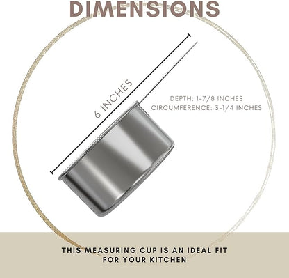 1 Cup Stainless Steel Measuring Cup | Sturdy Metal 250 ml | 240 cc | 8 oz | - Image 3