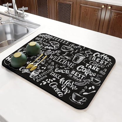 Coffee Bar Mat Accessories for Countertop Super Absorbent Anti-Slip Silicone - Image 4
