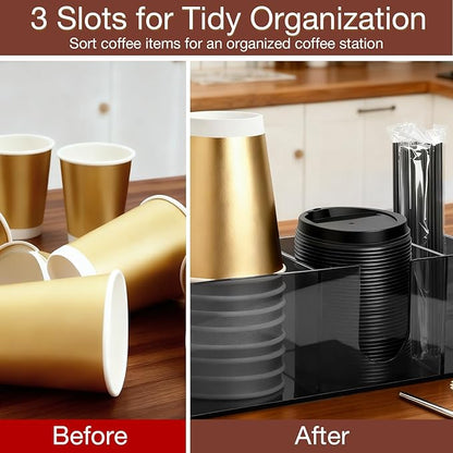 Acrylic Coffee Cup Holder for Countertop Breakroom, 3 Slots Acrylic Coffee Bar - Image 6