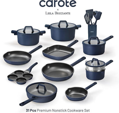 CAROTE 31PCS Pots and Pans Set, Nonstick Cookware Set Kitchen Non Stick - Image 2