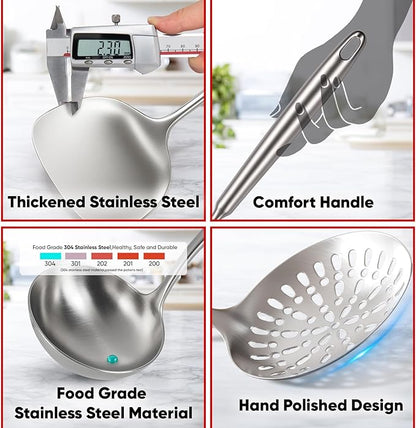 Newness 12 Pcs Cooking Utensils Set, 304 Stainless Steel Kitchen Utensils Set - Image 3