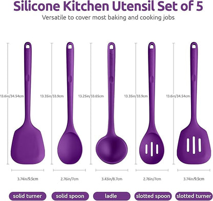 Silicone Kitchen Cooking Utensil Set: U-Taste 600ºF Heat Resistant 13.6in Extra - Image 2