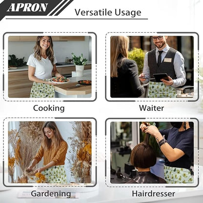 Server Apron with 3 Pockets, Waterproof Oil Waitress Waiter Half Apron - Image 6