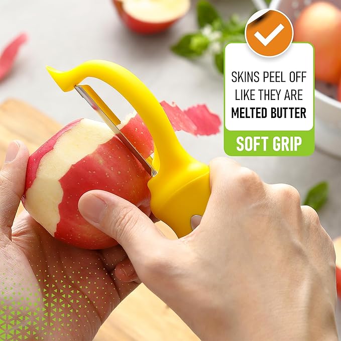 Spring Chef Premium Stainless Steel Yellow Swivel Potato Peelers - Image 4