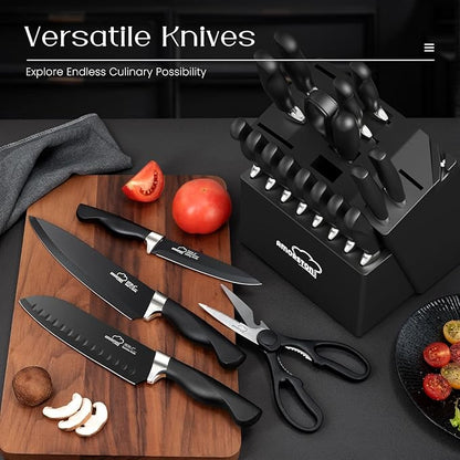 Knife Set, Amorston 21 Pieces Kitchen Knife Set - Image 3