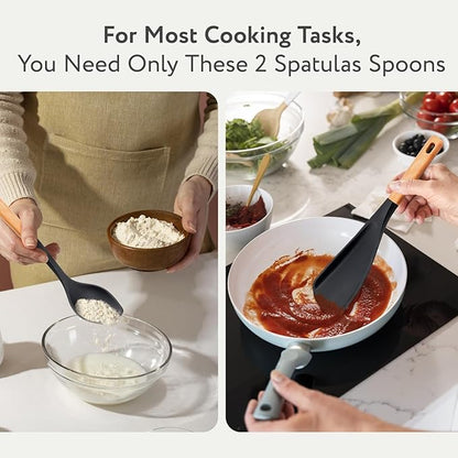 Spatula Spoon 2-Pack, Silicone Cooking Spoon - Image 4