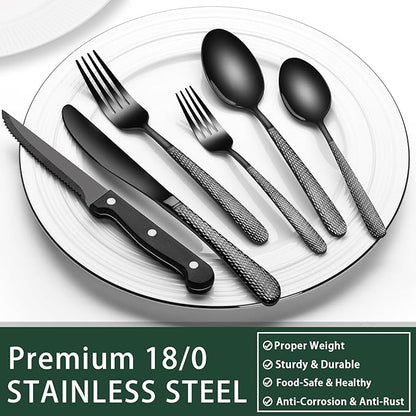 EWFEN 24-Piece Black Silverware Set - Image 5