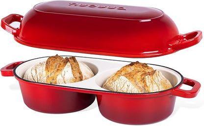 Dutch Oven For Sourdough Bread Baking – Enamelled Cast Iron Bread Loaf Pot – by Nuovva