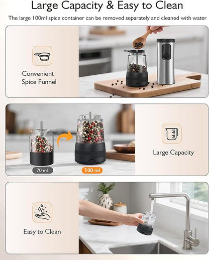 Electric Salt and Pepper Grinder Set, Upgraded 2-Speed Setting, External 5 - Image 6
