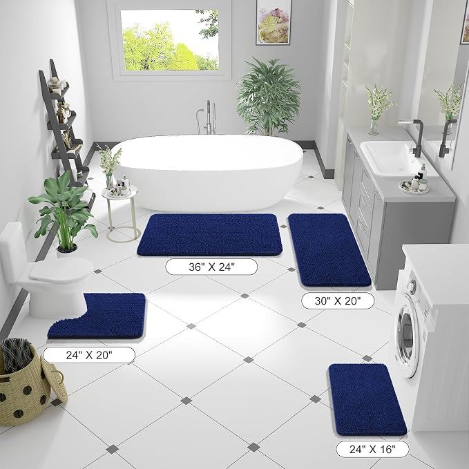 OLANLY Large Bathroom Rugs 59x35, Extra Soft Absorbent Chenille Bath Rugs - Image 2