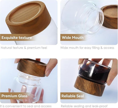 6-Pack 4 fl oz Stackable Airtight Glass Jars – Small Mason Jars designed - Image 9