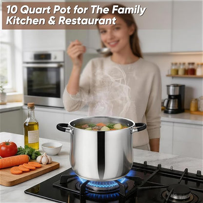 P&P CHEF 9.5" Stainless Steel Large Stock Pot - Image 7