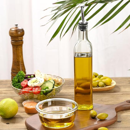 AOZITA 17oz Clear Glass Olive Oil Dispenser Bottle - 500ml Oil & Vinegar Cruet - Image 8